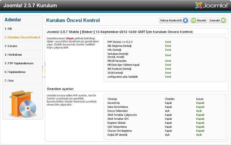 Joomla 2.5 Kurulumu