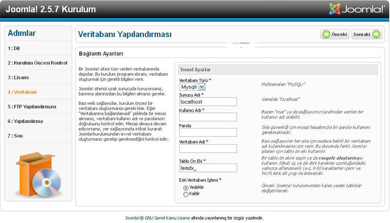 Joomla 2.5 Kurulumu