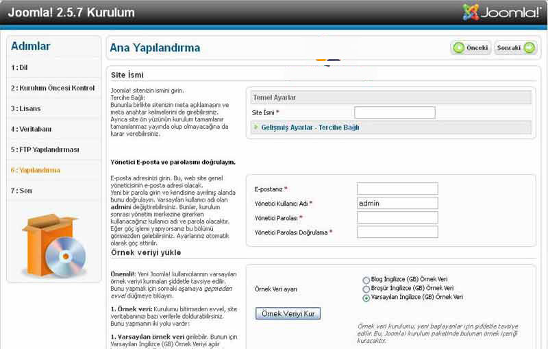 Joomla 2.5 Kurulumu
