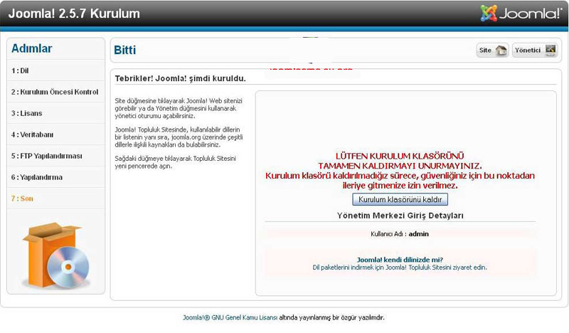 Joomla 2.5 Kurulumu